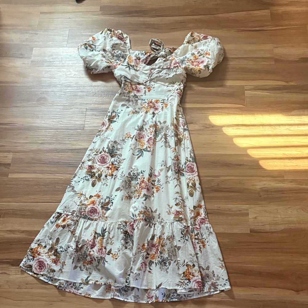 Auguste The Label Cream Floral Maxi Dress